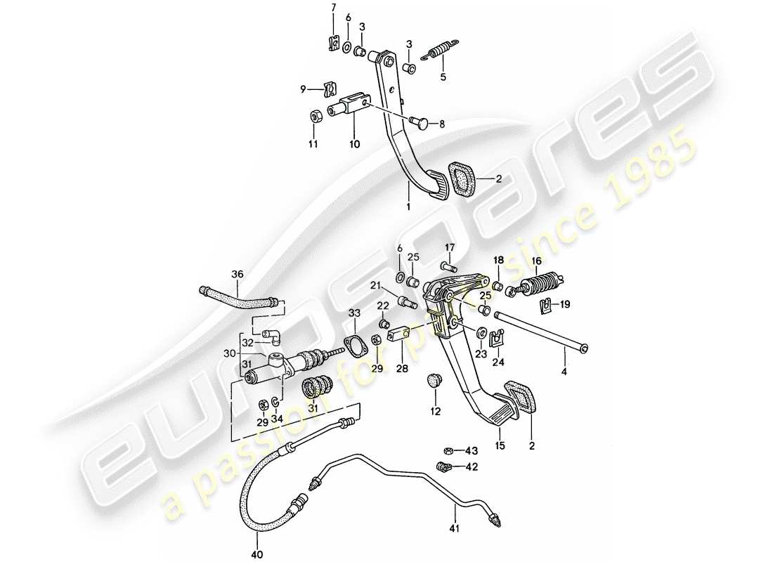 a part diagram from the porsche 968 parts catalogue