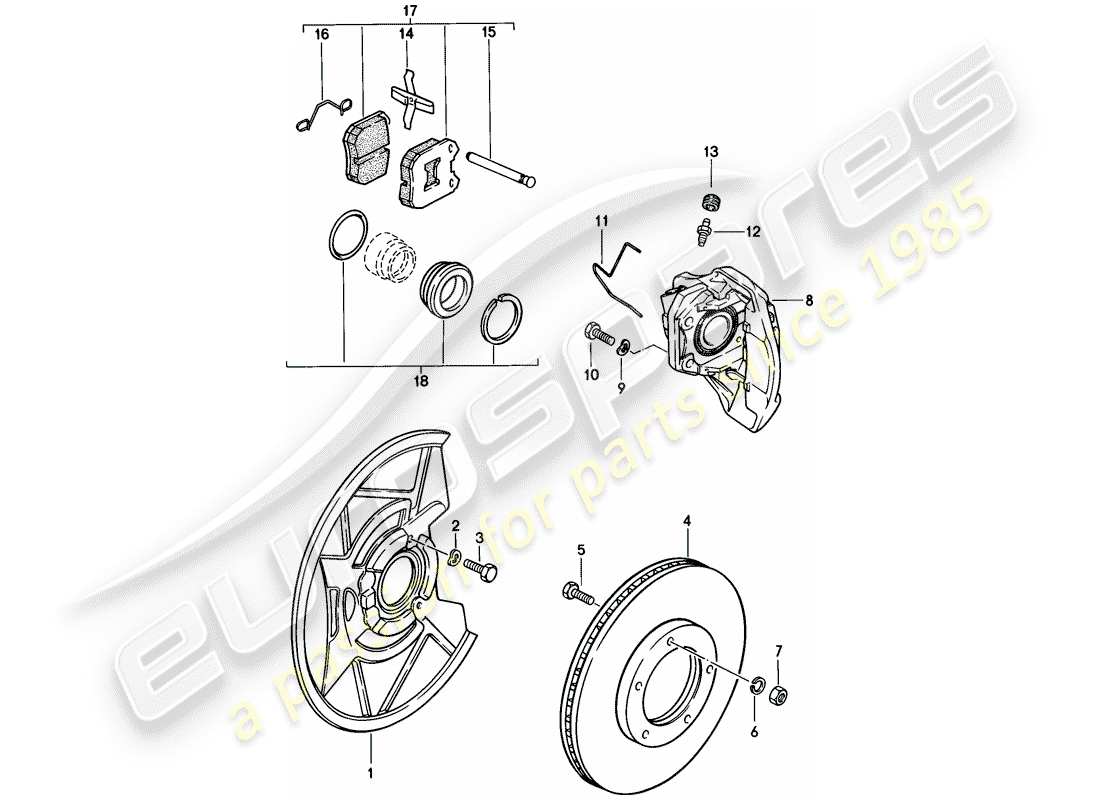 a part diagram from the porsche 924 parts catalogue