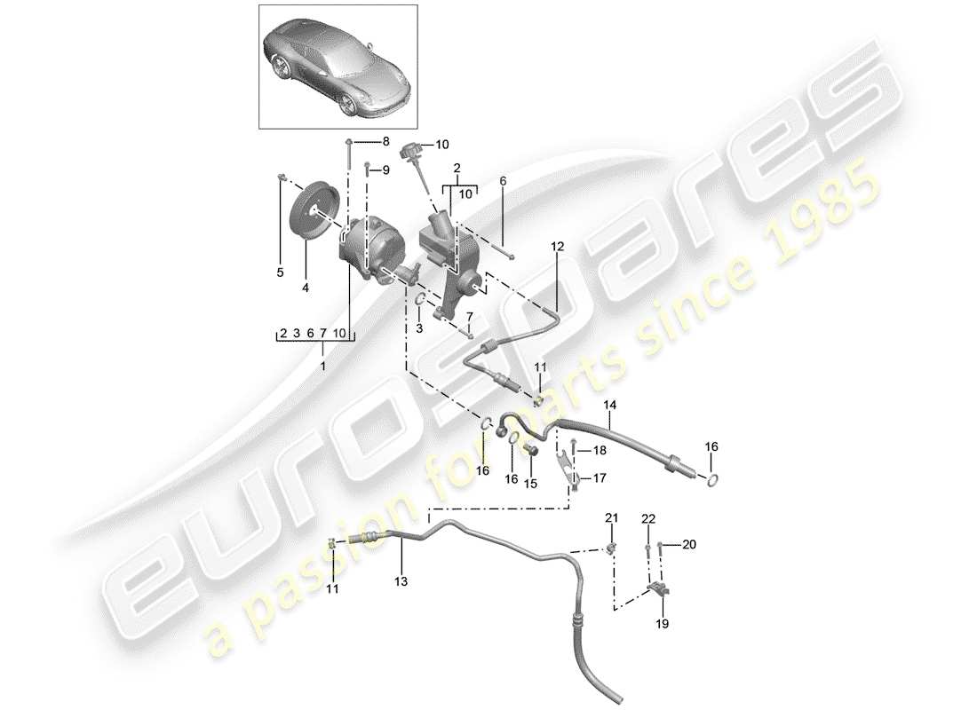 a part diagram from the porsche 991 parts catalogue