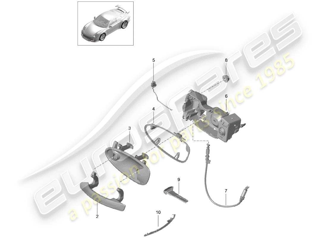 a part diagram from the porsche 991 parts catalogue