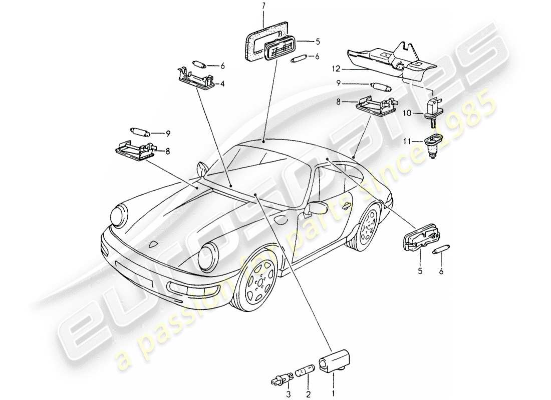 a part diagram from the porsche 964 parts catalogue