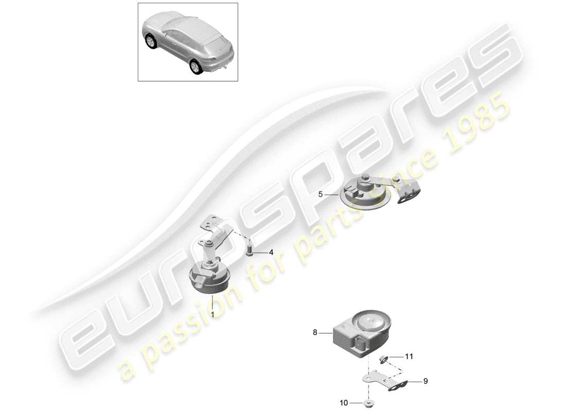 a part diagram from the porsche macan parts catalogue