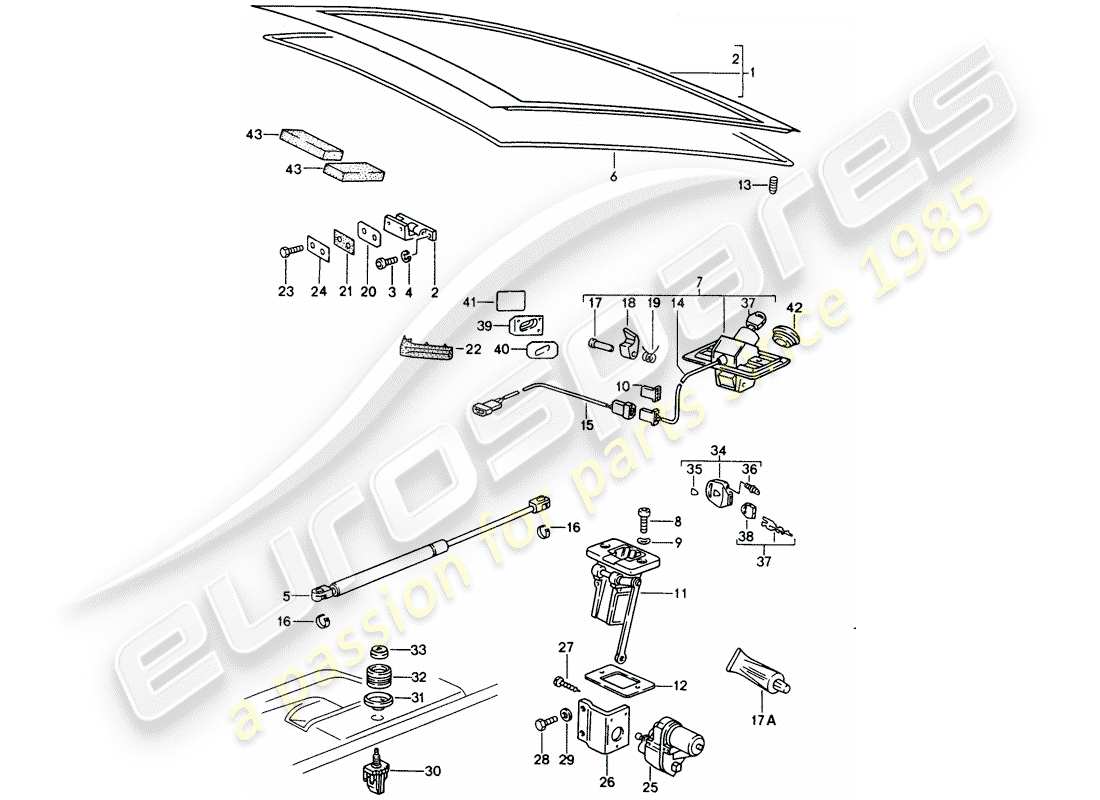 a part diagram from the porsche 928 parts catalogue