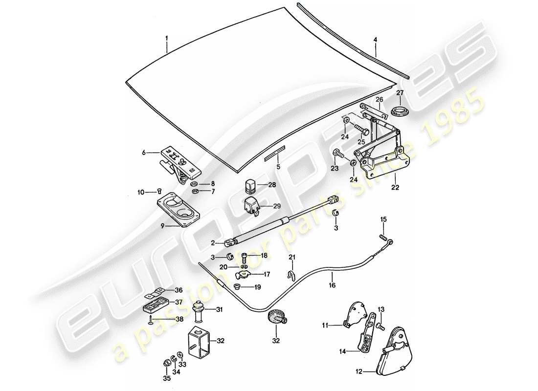 a part diagram from the porsche 928 parts catalogue