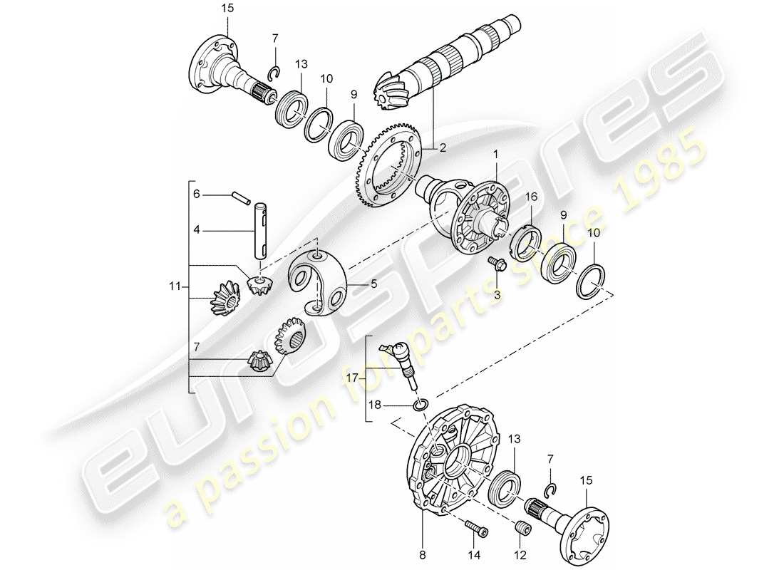 a part diagram from the porsche cayman 987 (2006) parts catalogue