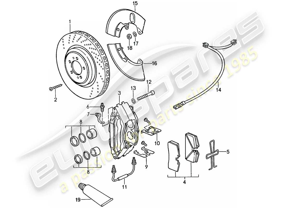 a part diagram from the porsche 959 parts catalogue