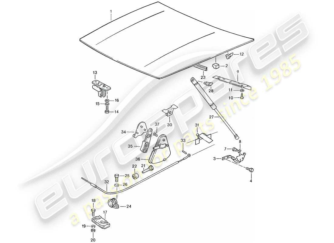 a part diagram from the porsche 944 (1990) parts catalogue