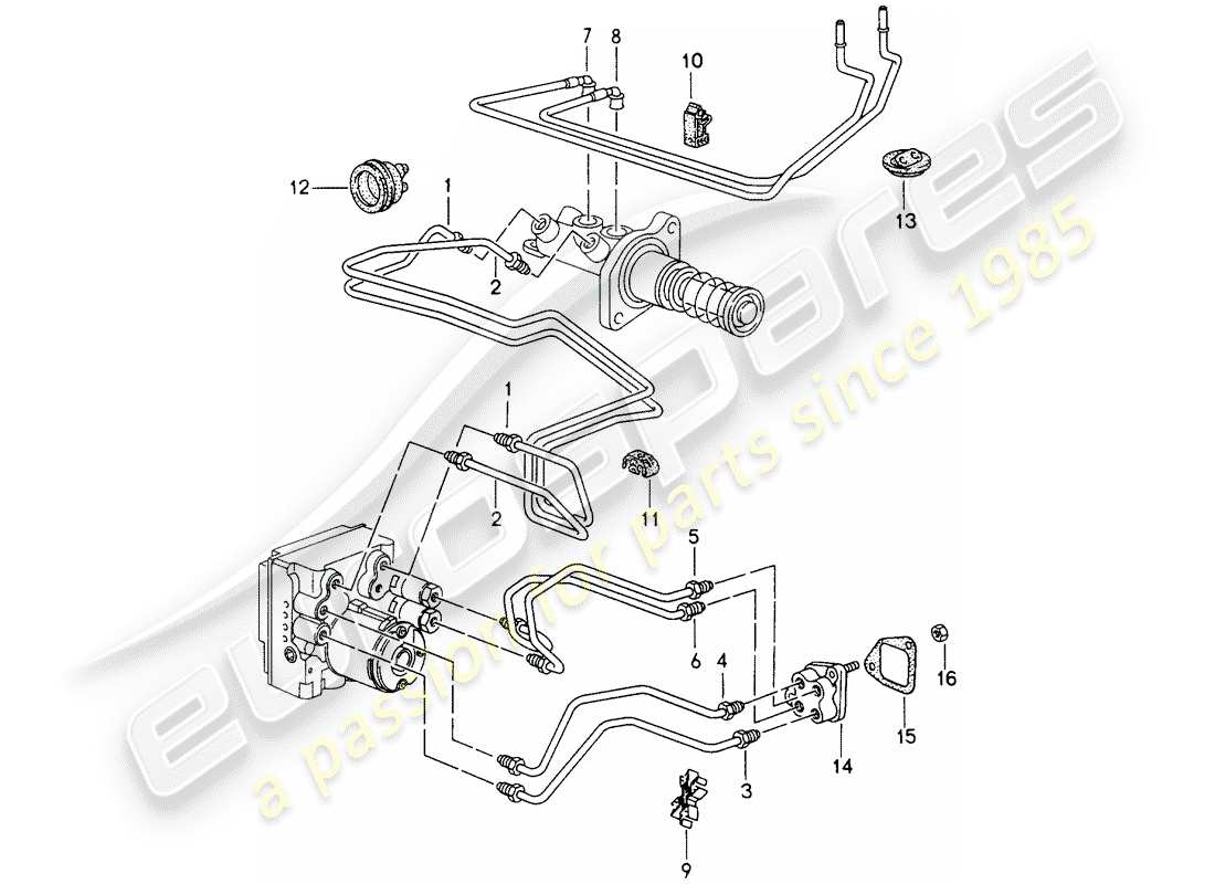 a part diagram from the porsche 993 parts catalogue