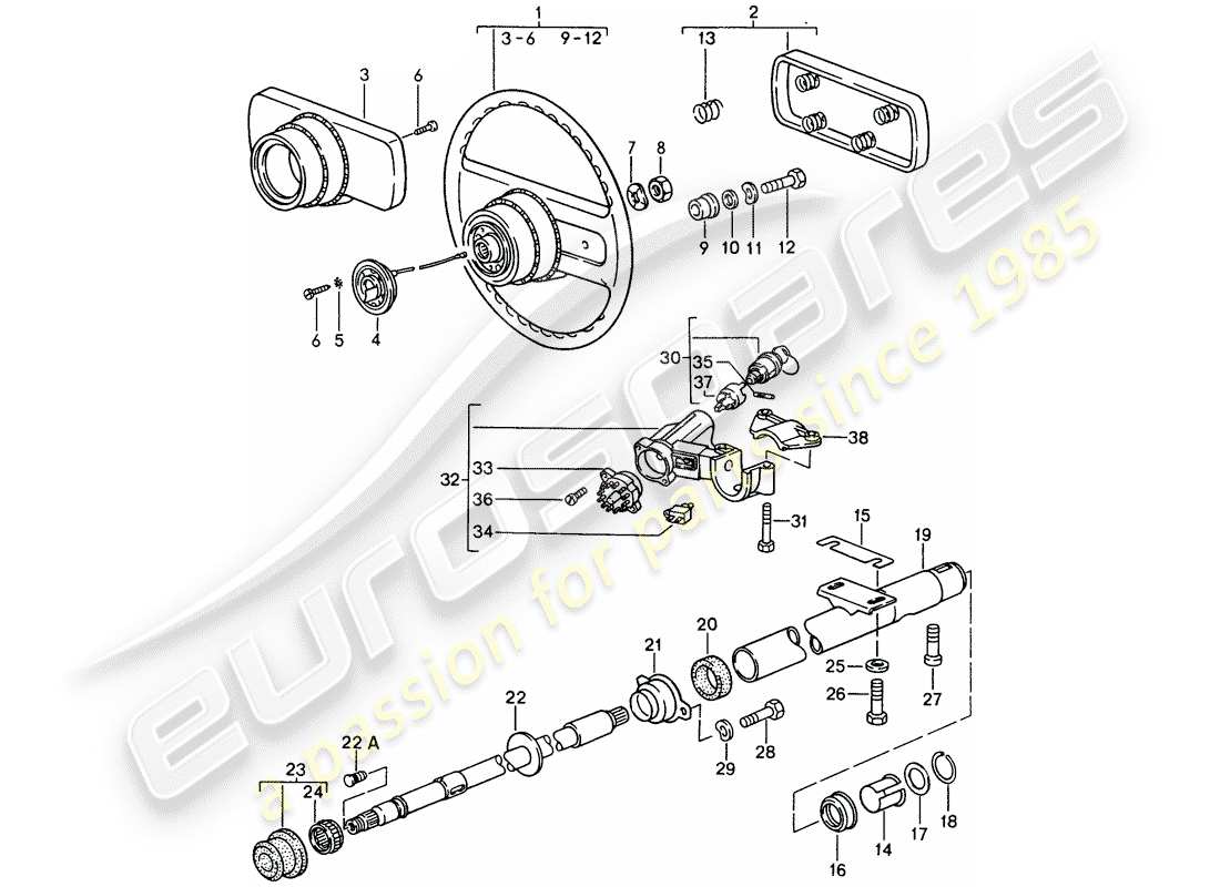 a part diagram from the porsche 944 parts catalogue