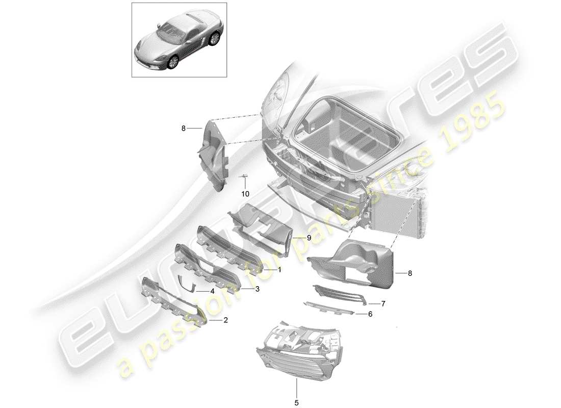 a part diagram from the porsche 718 boxster parts catalogue