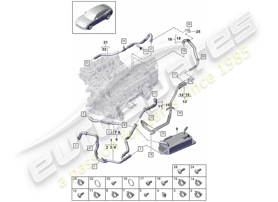 a part diagram from the porsche panamera parts catalogue