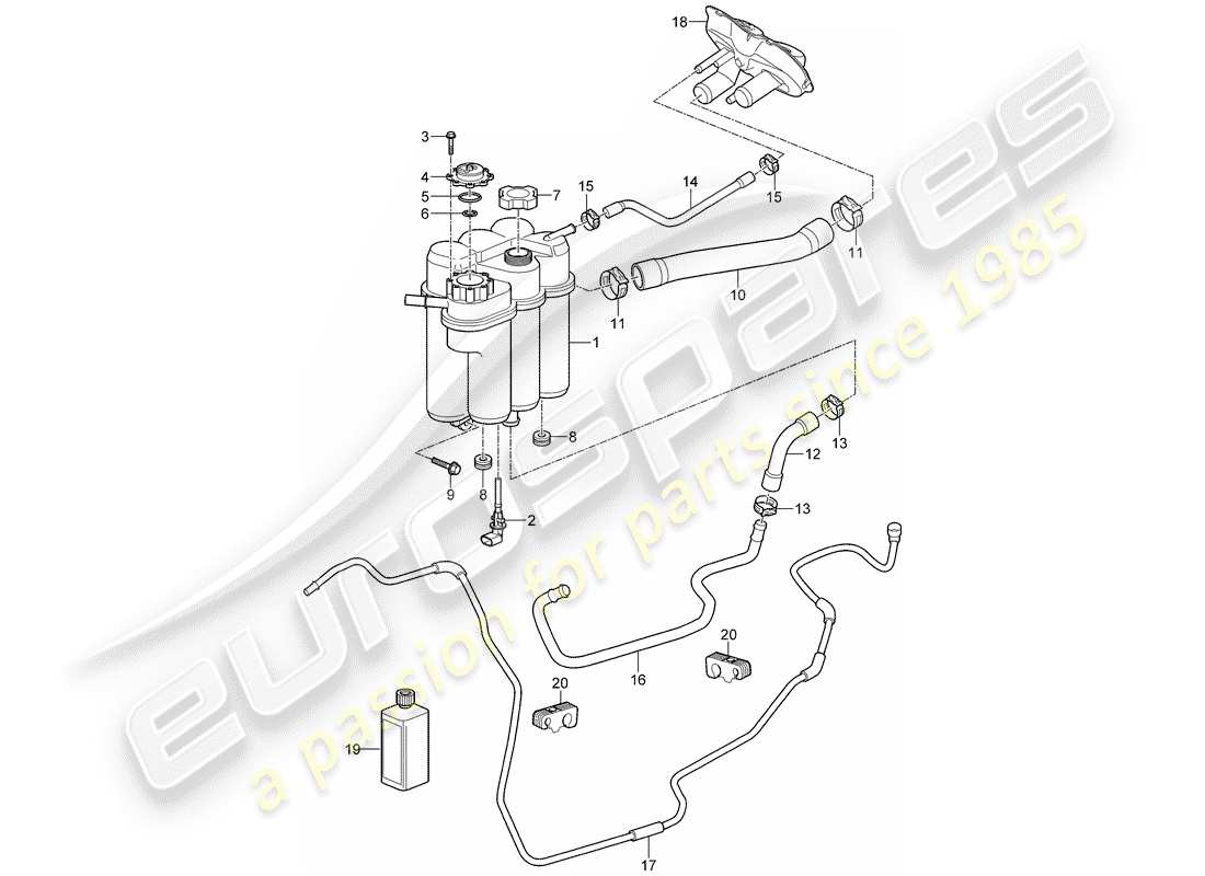 a part diagram from the porsche cayman parts catalogue