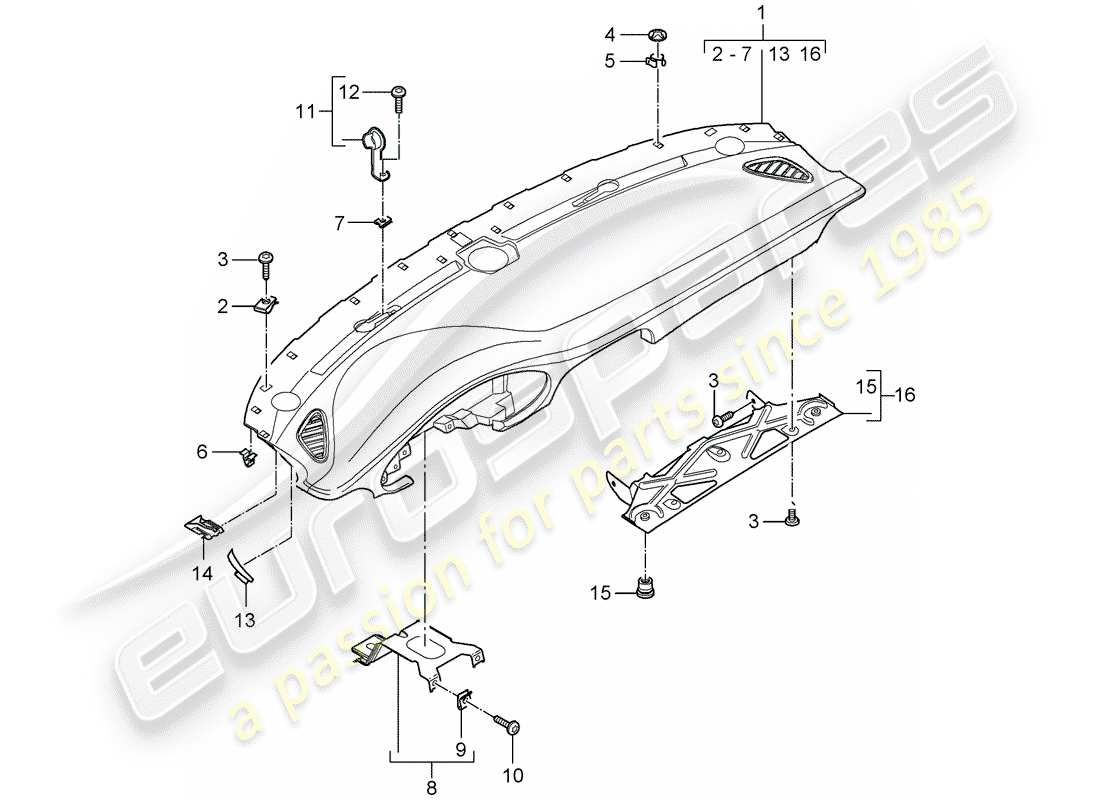 a part diagram from the porsche 997 parts catalogue