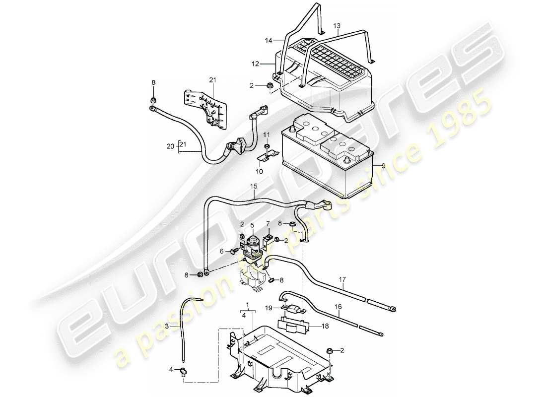 a part diagram from the porsche cayenne (2005) parts catalogue