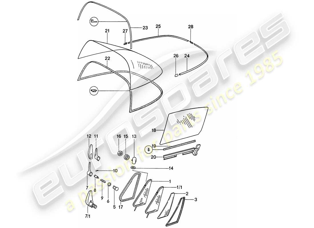 a part diagram from the porsche 911 (1977) parts catalogue