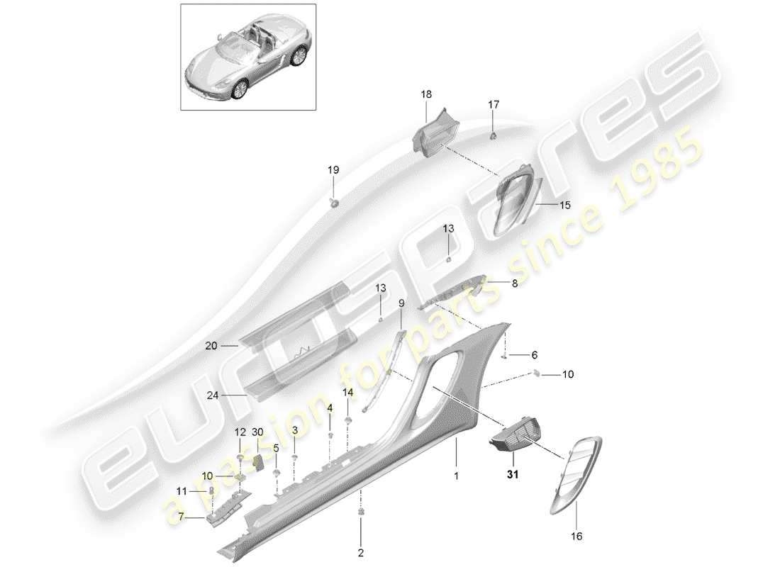 a part diagram from the porsche boxster parts catalogue