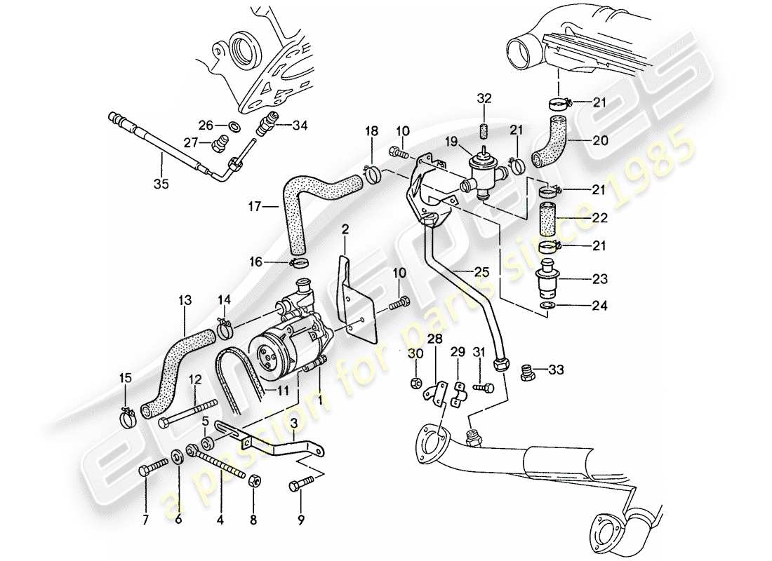 a part diagram from the porsche 928 parts catalogue