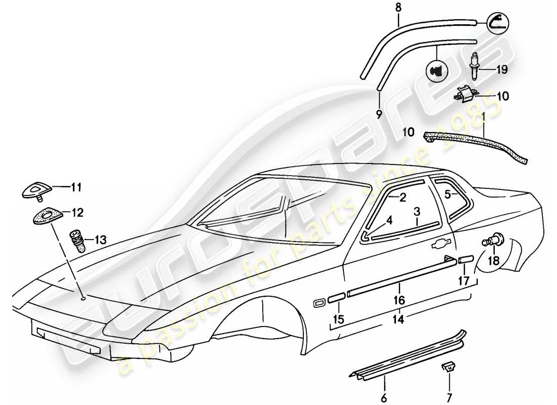 a part diagram from the porsche 944 parts catalogue