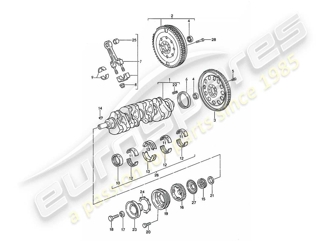 a part diagram from the porsche 968 parts catalogue