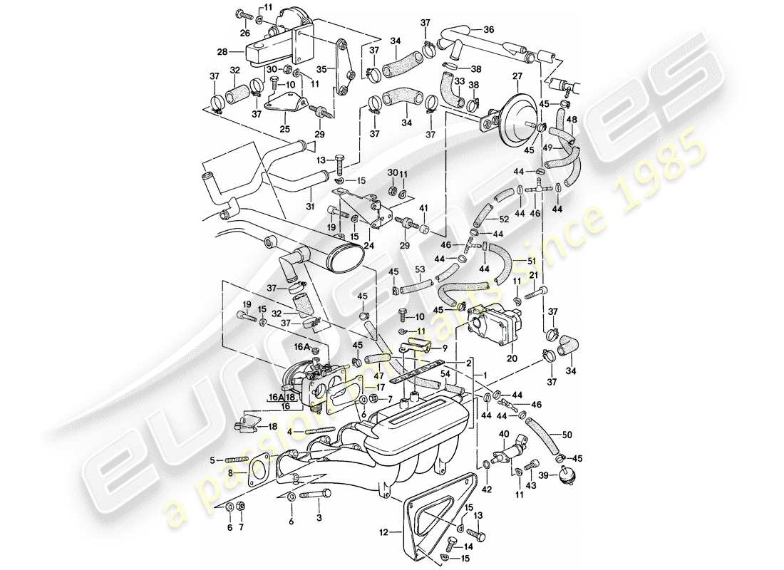 a part diagram from the porsche 924 parts catalogue