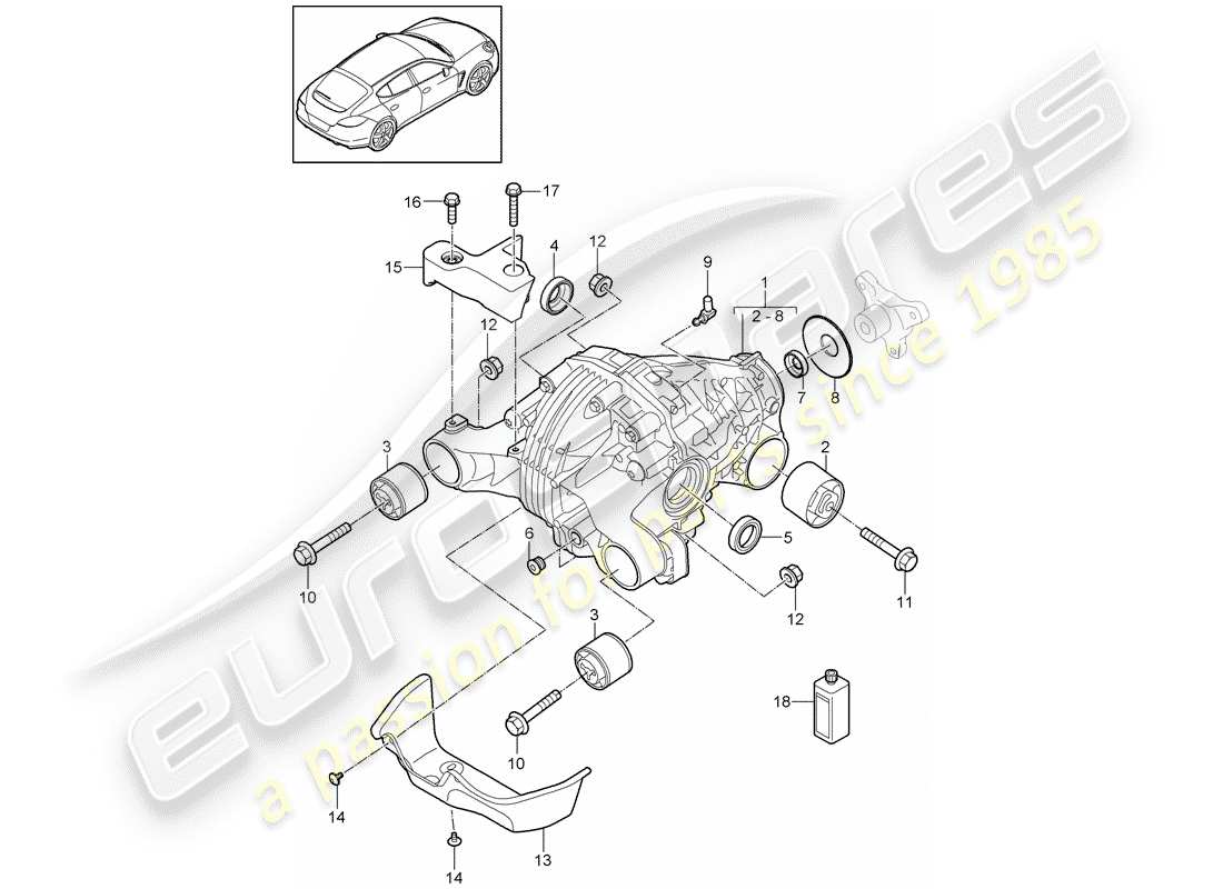 a part diagram from the porsche panamera parts catalogue