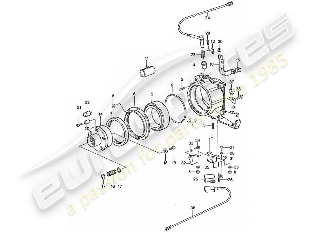 a part diagram from the porsche 959 parts catalogue