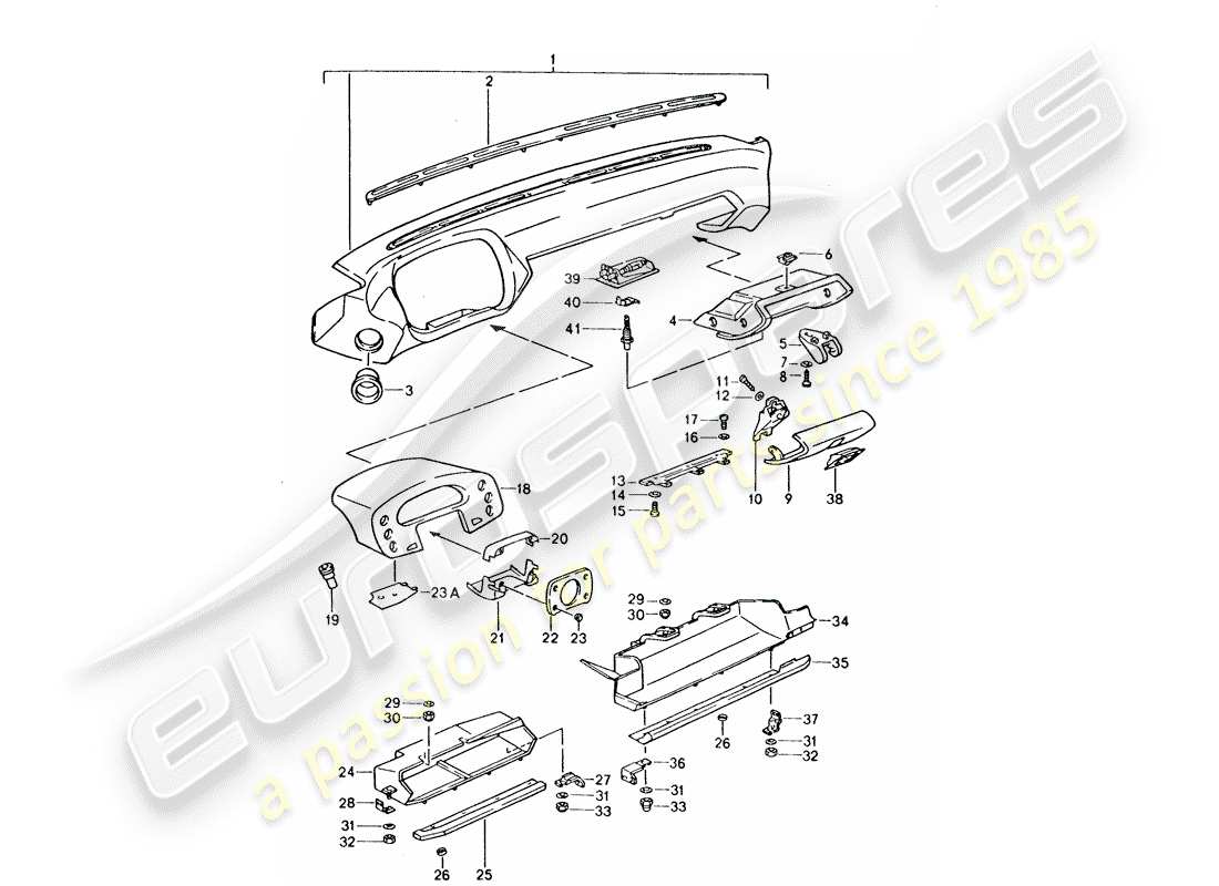 a part diagram from the porsche 928 parts catalogue