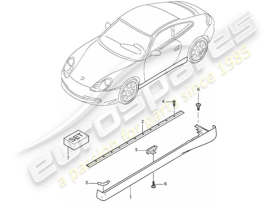 a part diagram from the porsche 996 parts catalogue