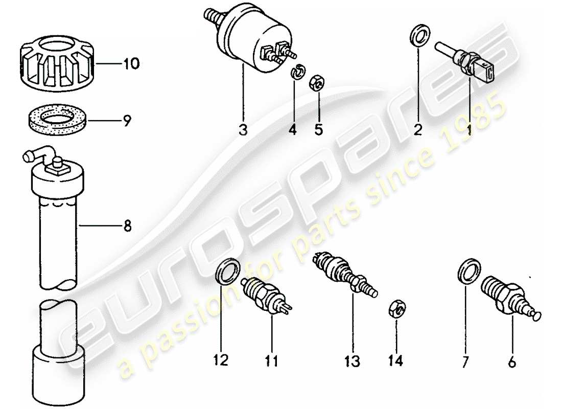 a part diagram from the porsche 944 parts catalogue