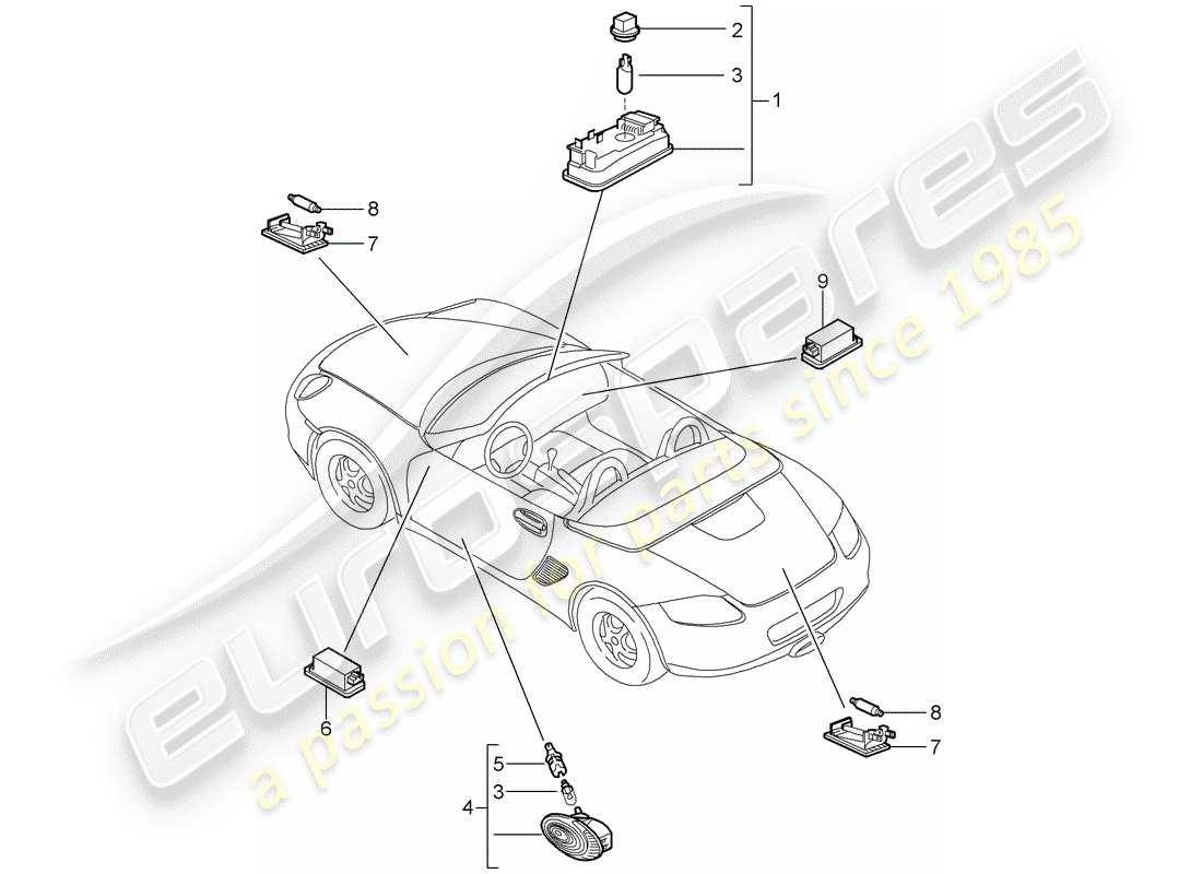 a part diagram from the porsche boxster parts catalogue