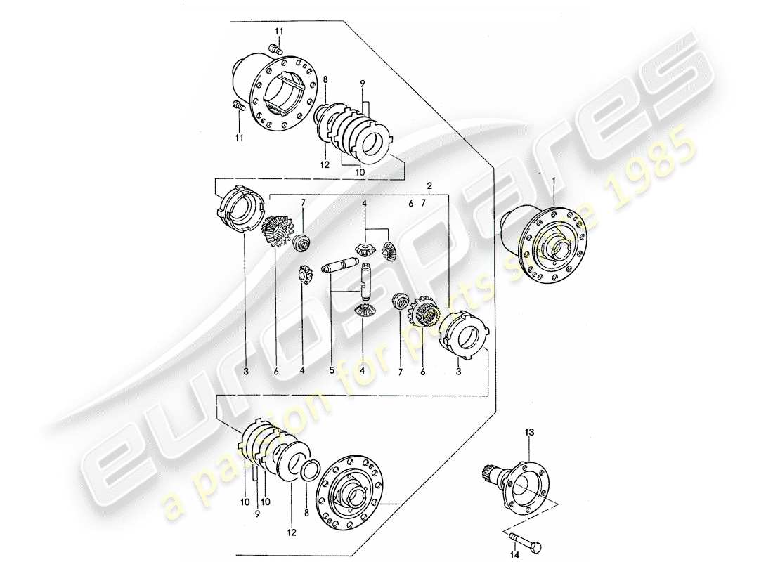 a part diagram from the porsche 968 parts catalogue