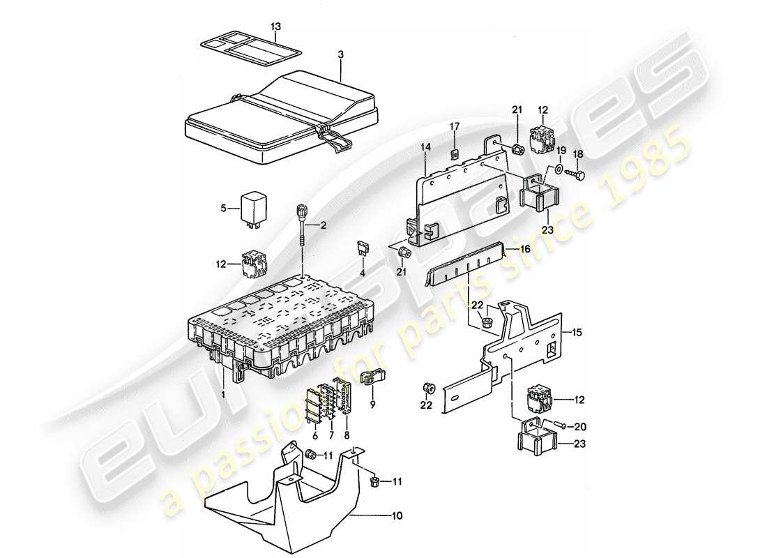 a part diagram from the porsche 968 parts catalogue