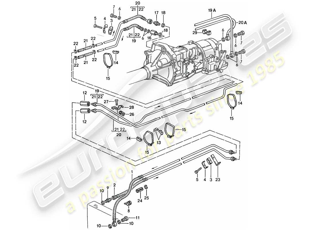 a part diagram from the porsche 924s parts catalogue