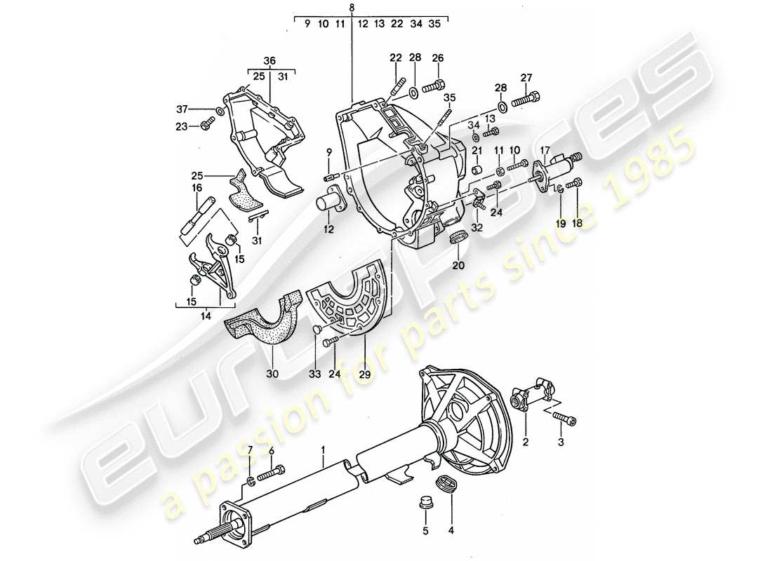 a part diagram from the porsche 968 parts catalogue