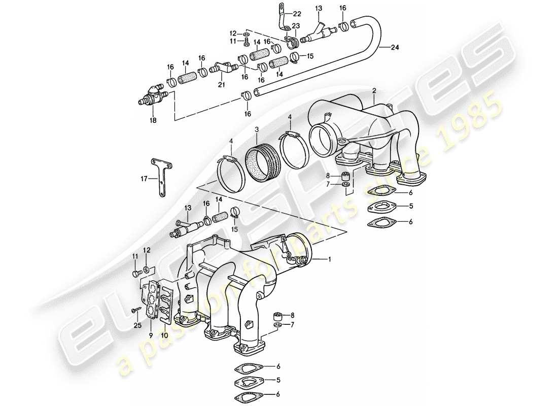 a part diagram from the porsche 911 (1988) parts catalogue