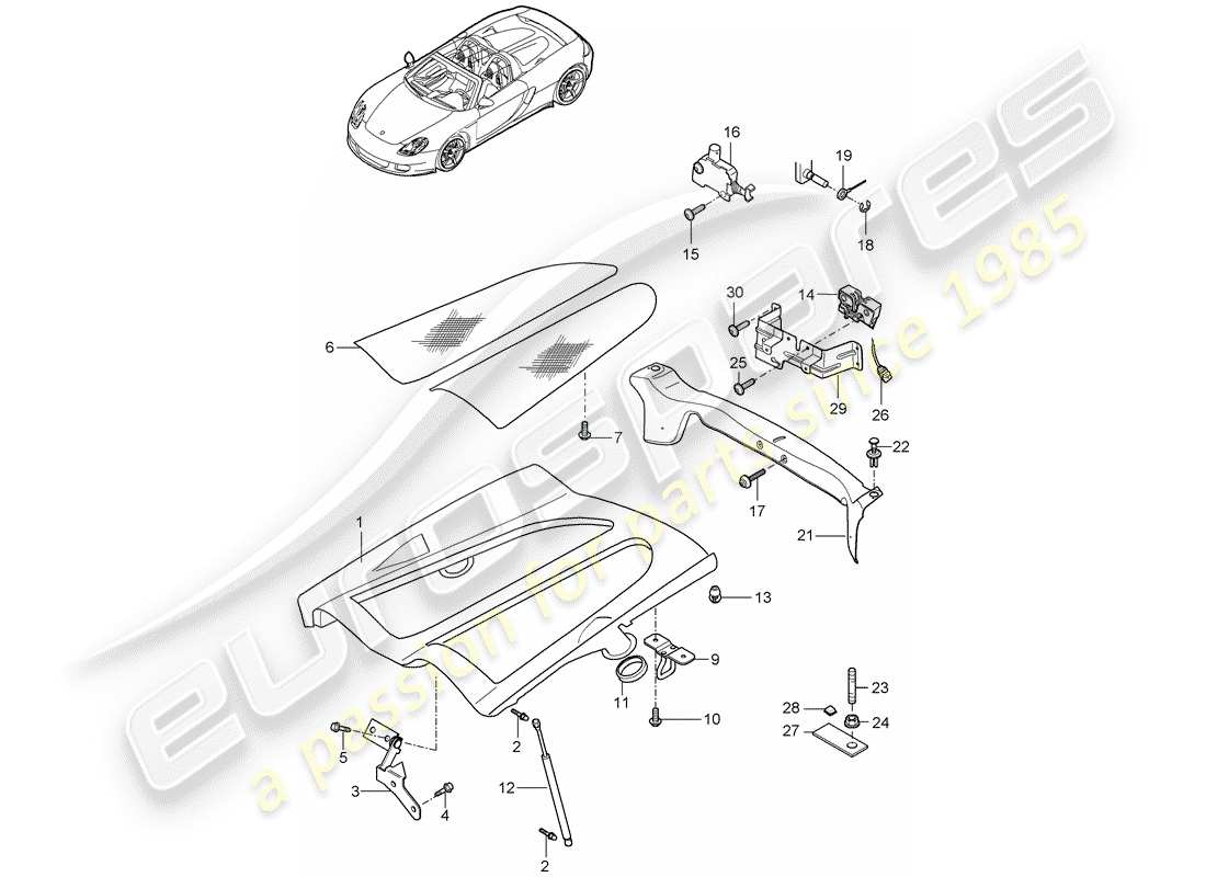 a part diagram from the porsche carrera gt parts catalogue