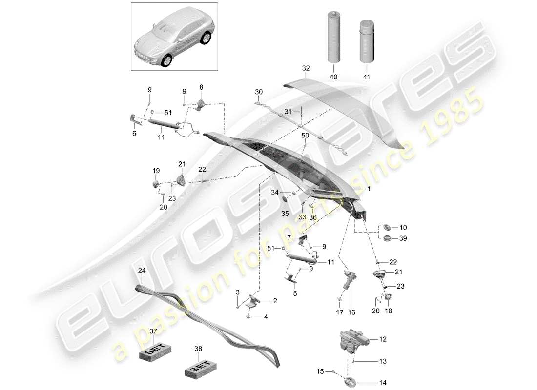 part diagram containing part number 95b827505