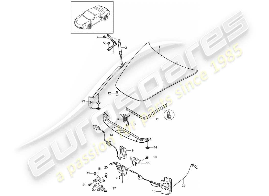 a part diagram from the porsche boxster parts catalogue