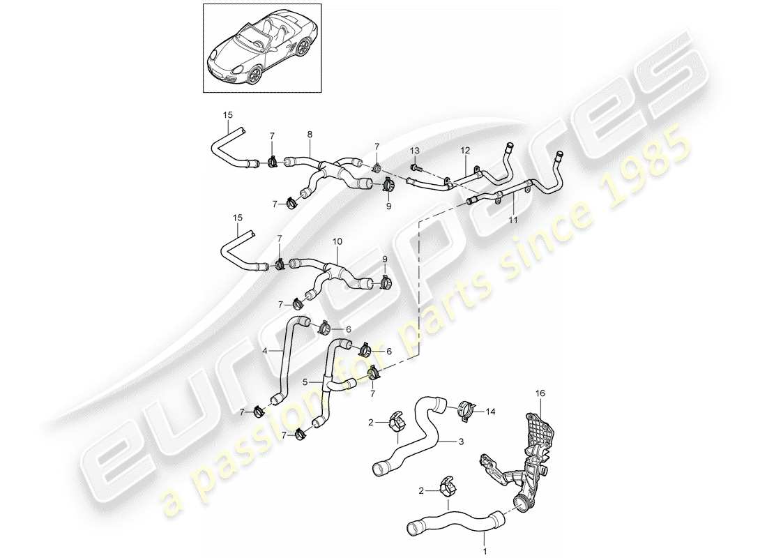 a part diagram from the porsche boxster 987 parts catalogue