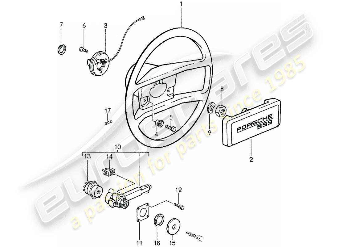 a part diagram from the porsche 959 parts catalogue