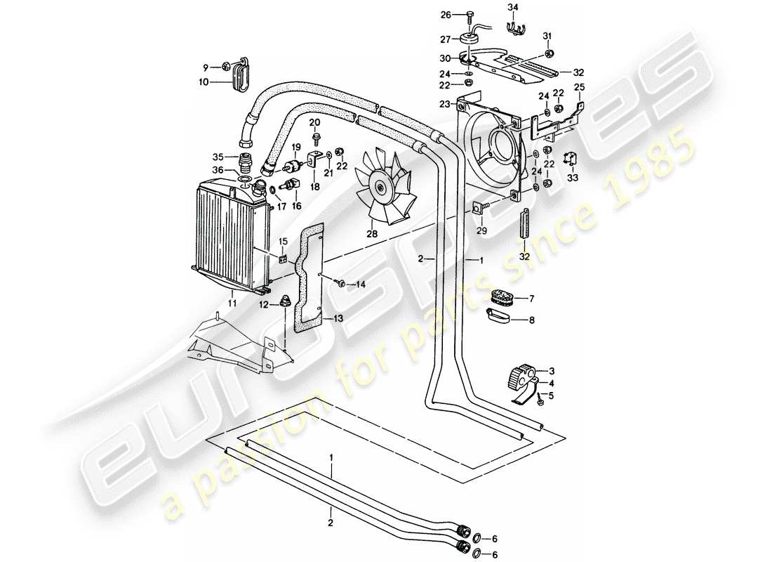 a part diagram from the porsche 993 parts catalogue