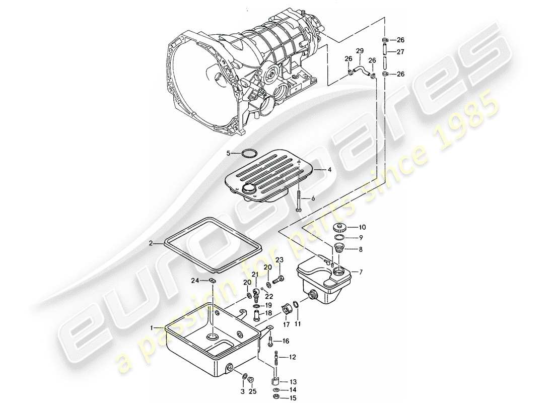 a part diagram from the porsche 968 parts catalogue