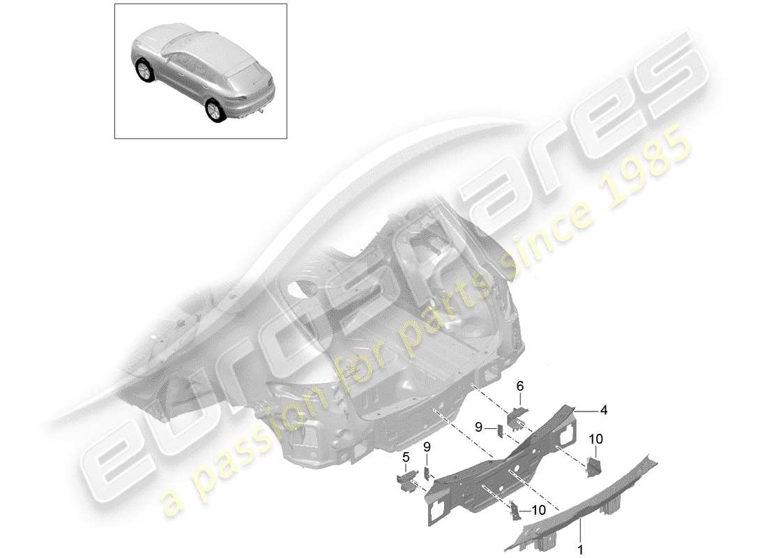 a part diagram from the porsche macan (2018) parts catalogue