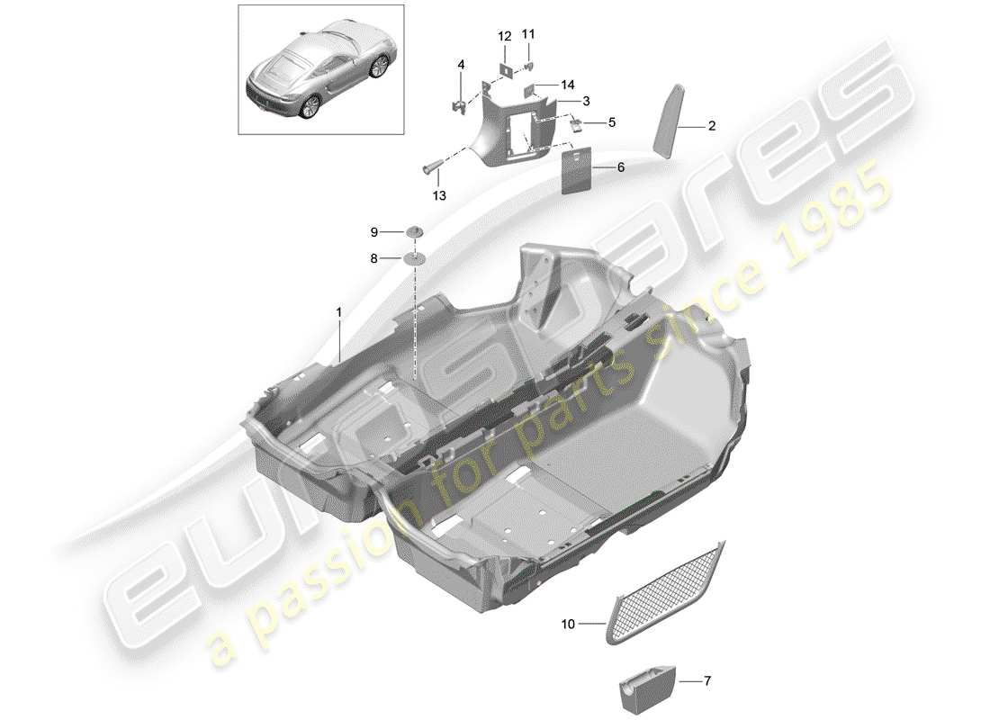 a part diagram from the porsche cayman parts catalogue