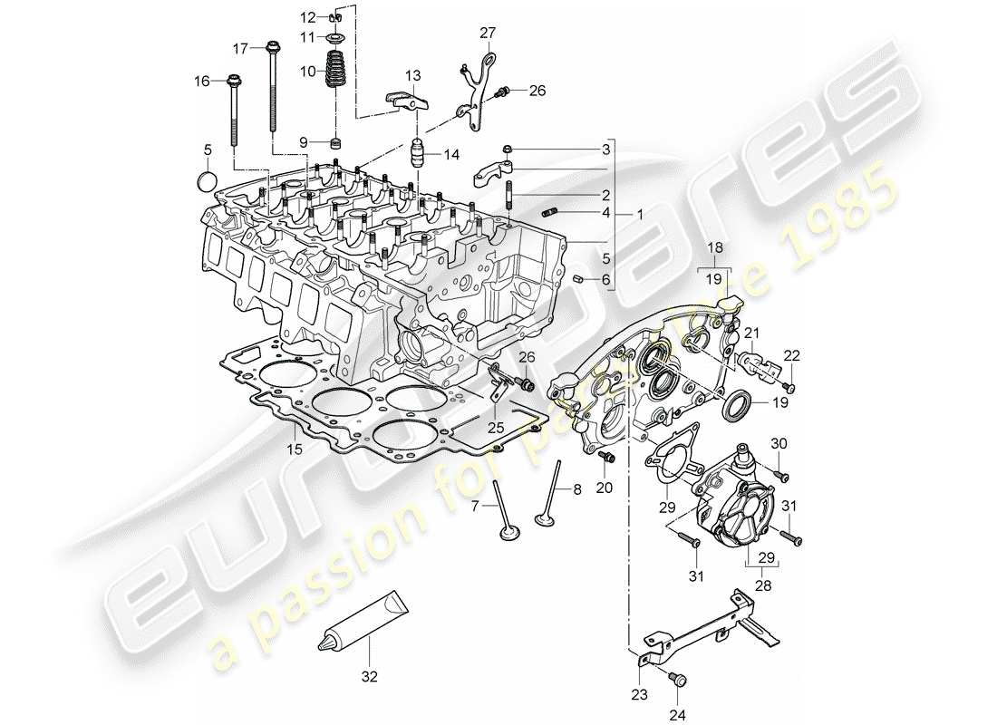 a part diagram from the porsche cayenne (2007) parts catalogue