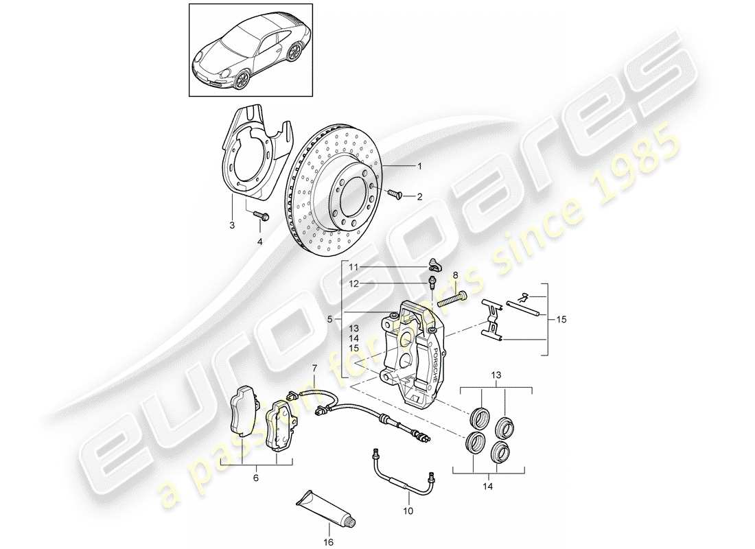 VIEW PARTS DIAGRAMS FROM THE PORSCHE 997 PARTS CATALOGUE a part diagram from the porsche 997 parts catalogue