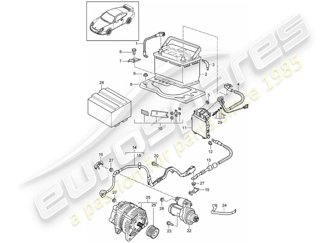 a part diagram from the porsche 997 parts catalogue