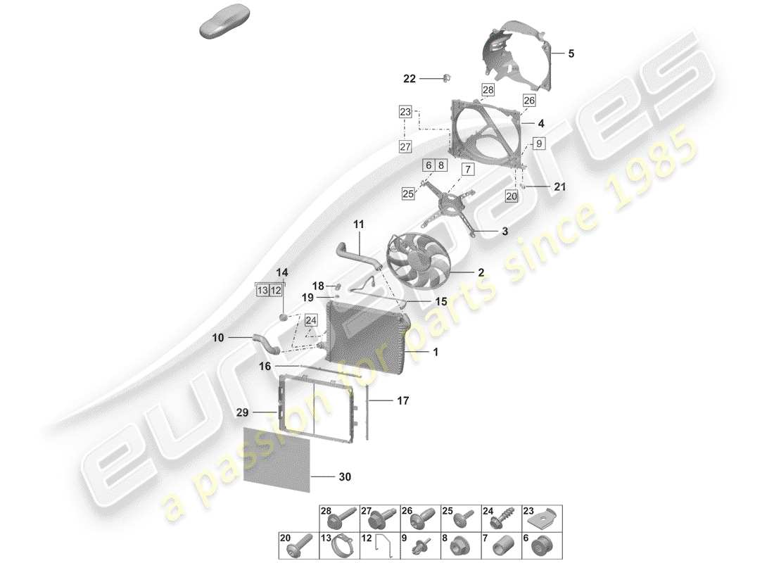 a part diagram from the porsche 992 parts catalogue