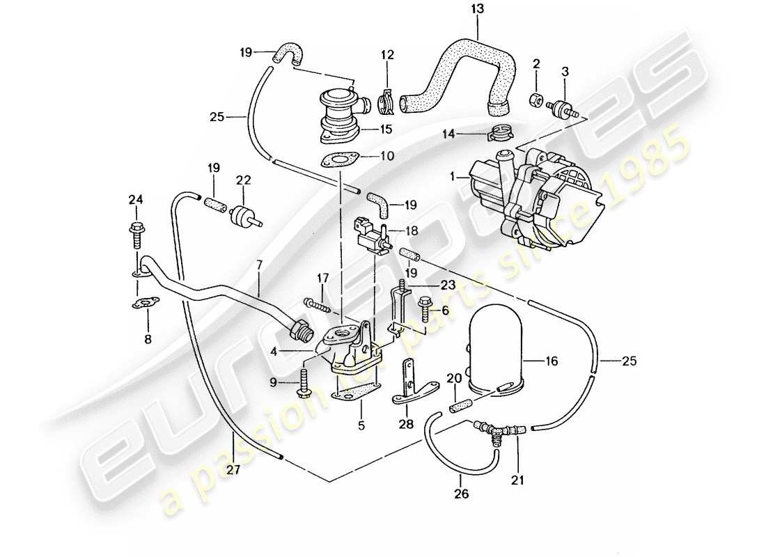 a part diagram from the porsche boxster parts catalogue