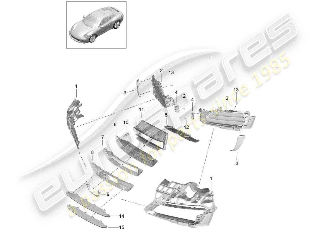 a part diagram from the porsche 991 parts catalogue